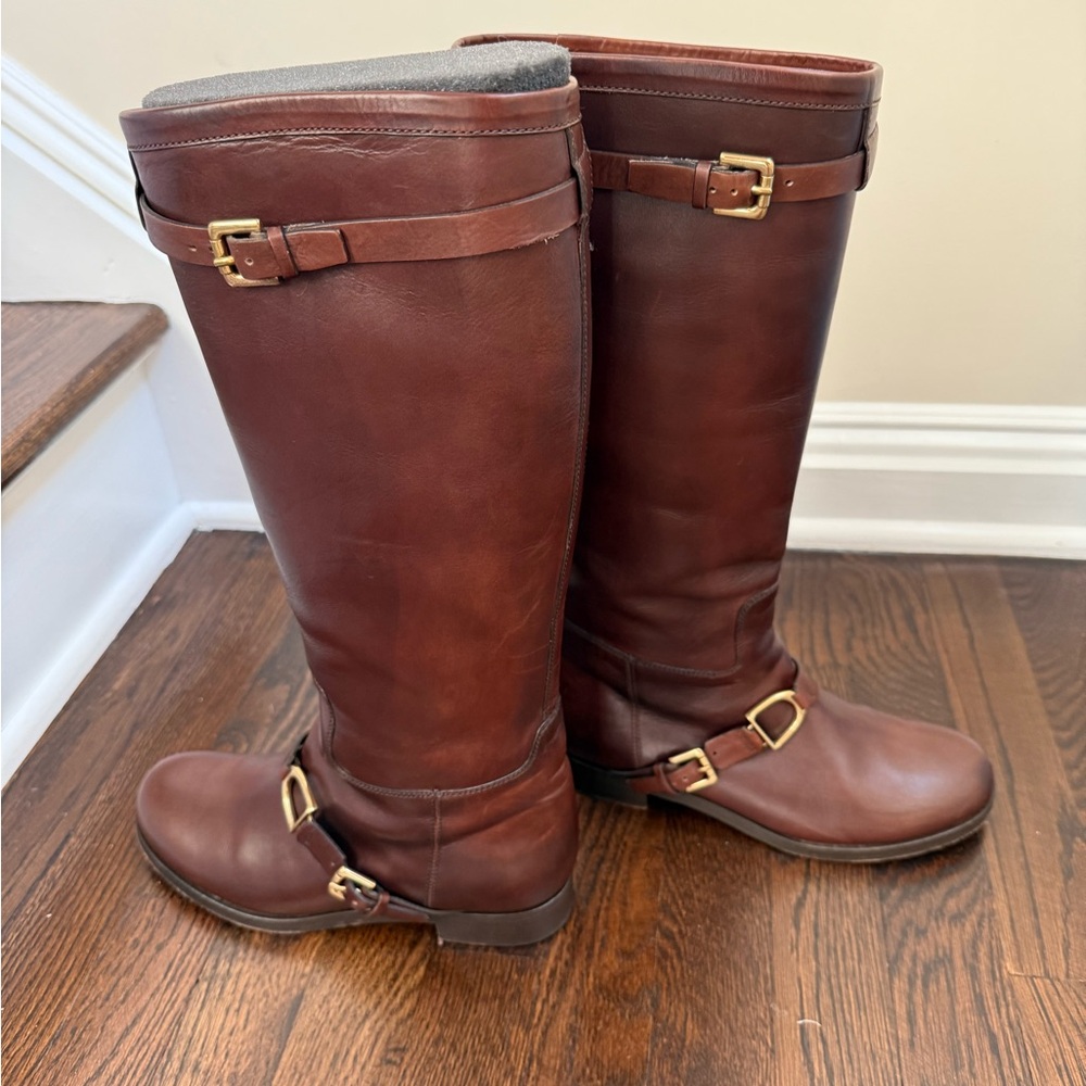 Ralph Lauren Purple Label Zuri Brown Leather Riding Boots size 7 - Picture 2 of 7
